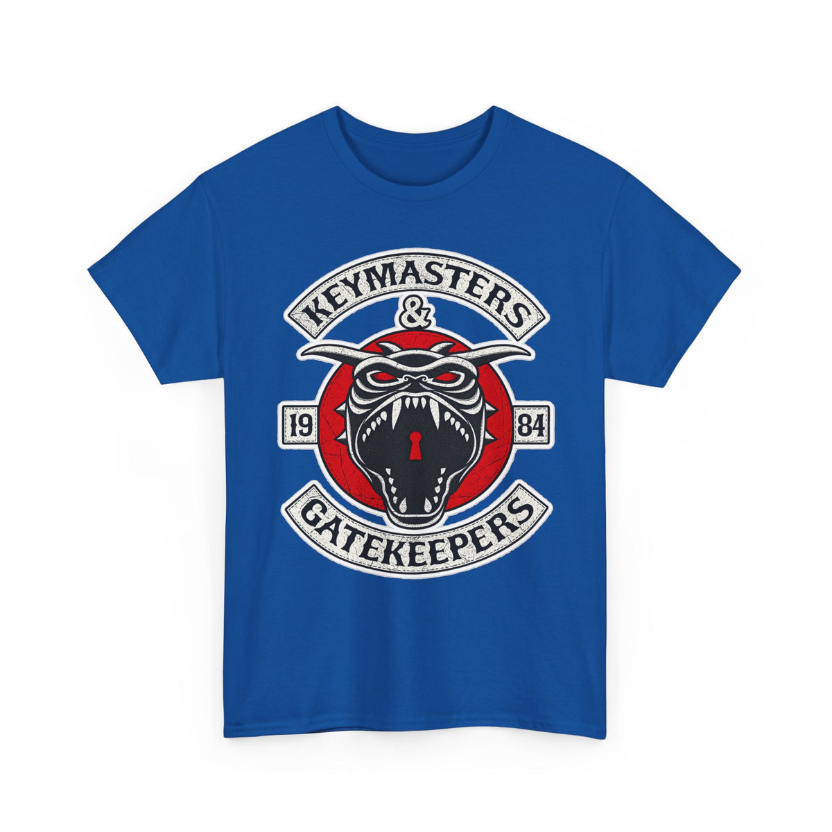 Keymasters & Gatekeepers Tee — Retro Demon Key Emblem Shirt (Since 1984)