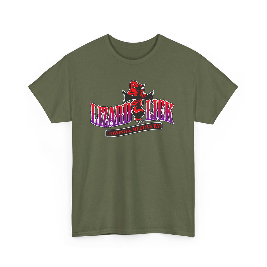 Lizard Lick T-Shirt — Retro Neon Logo Tee with Lizard & Cowboy Graphic