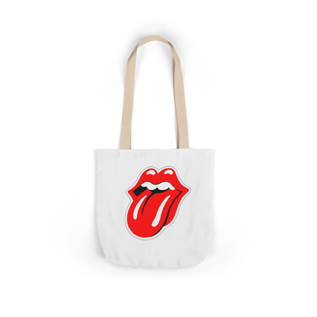 Rock & Roll Tongue Canvas Tote Bag — Retro Lip Graphic