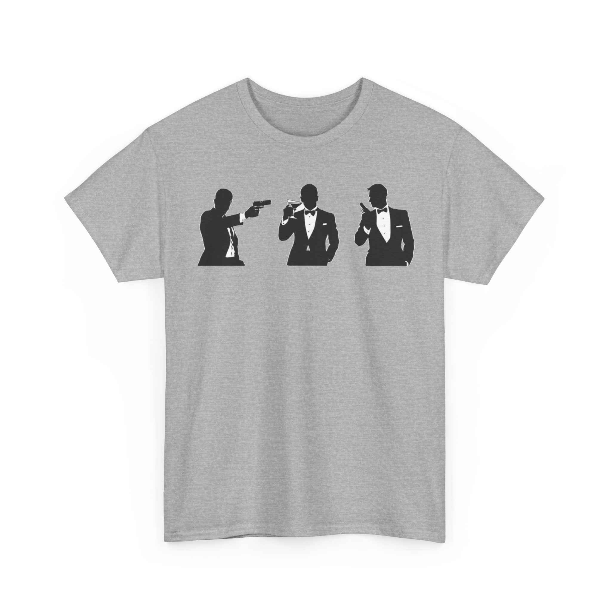 Bond in Suits Silhouette Tee — Classic James Bond Tuxedo Graphic Shirt