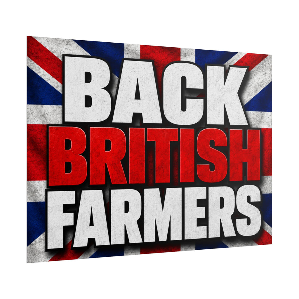 Back British Farmers Union Jack Support Poster