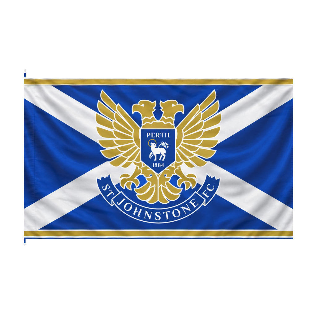 St Johnstone FC Double-Sided Scottish Saltire Flag — Perth Football Club Banner