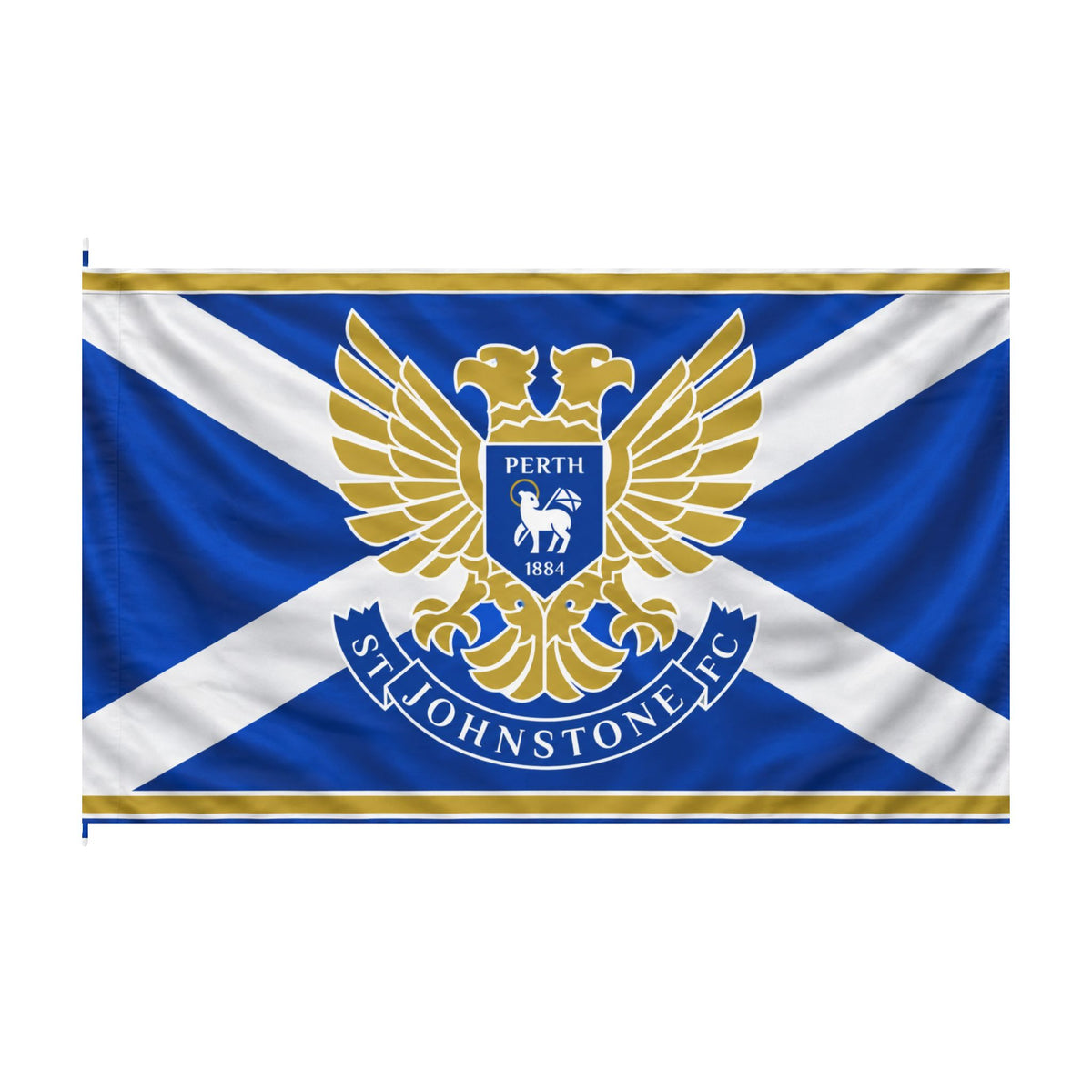 St Johnstone FC Double-Sided Scottish Saltire Flag — Perth Football Club Banner
