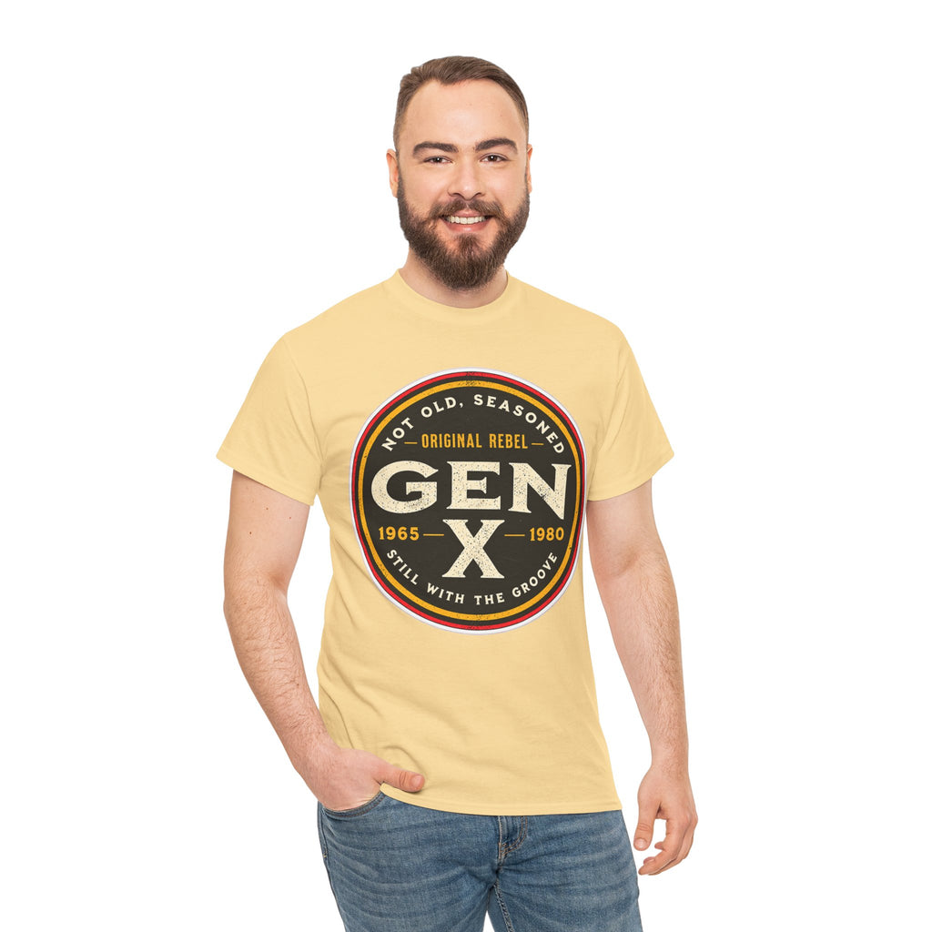 Gen X Tee - 'Not Old, Seasoned' Vintage Rebel Graphic T-Shirt (1965-1980)