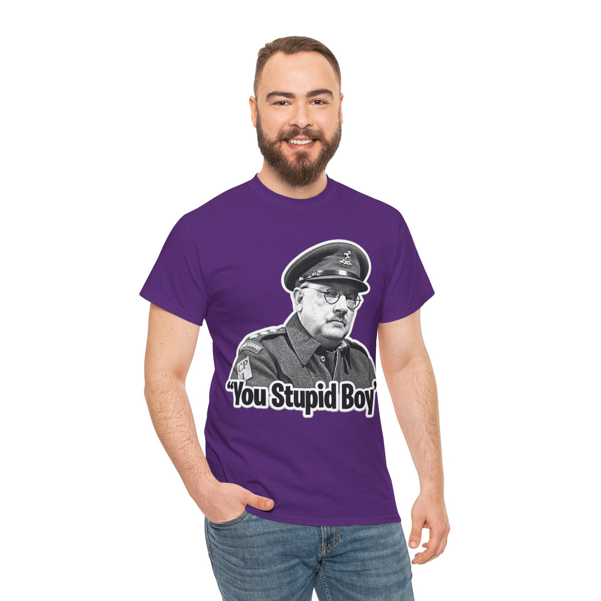 Dads Army Inspired You Stupid Boy T-Shirt — Vintage Cop Illustration Funny Graphic Tee