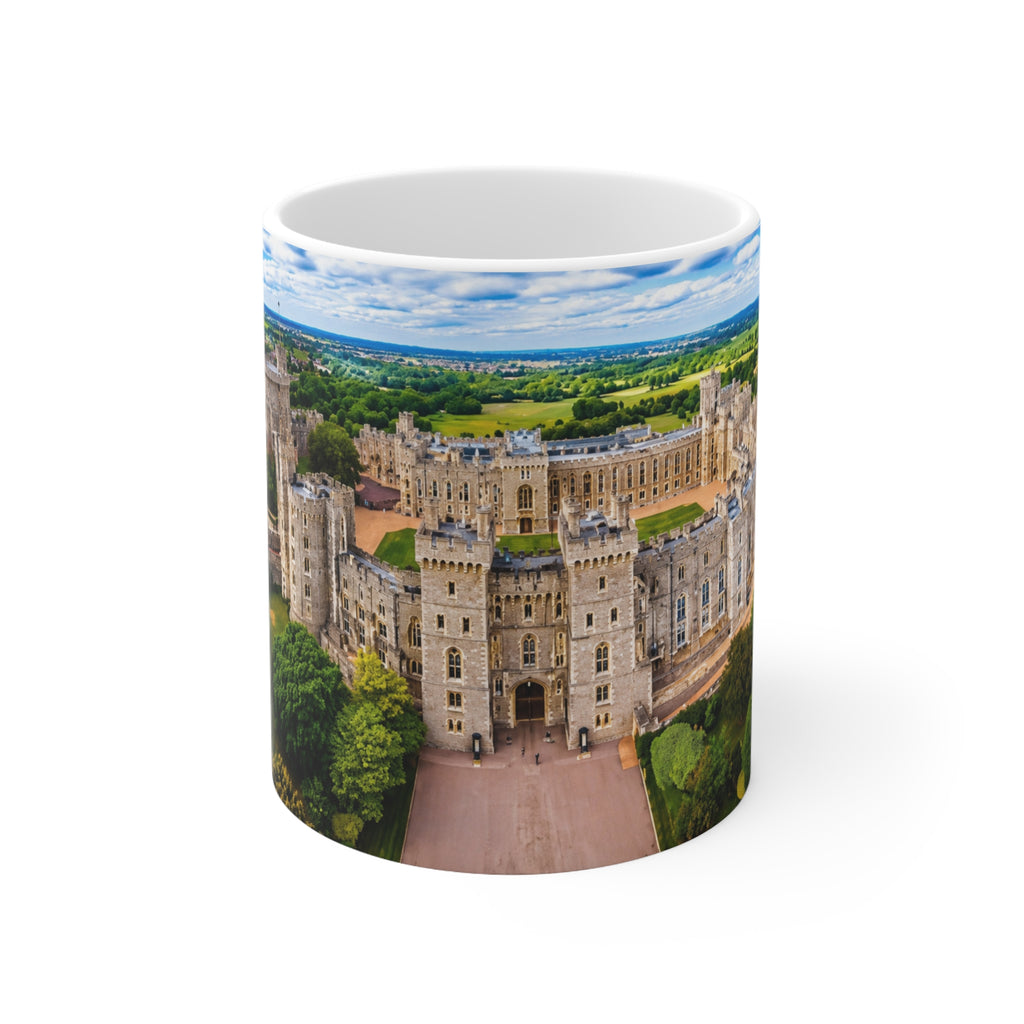 Windsor Castle Aerial Photo Ceramic Coffee Mug — Scenic Warwick Castle 11oz & 15oz