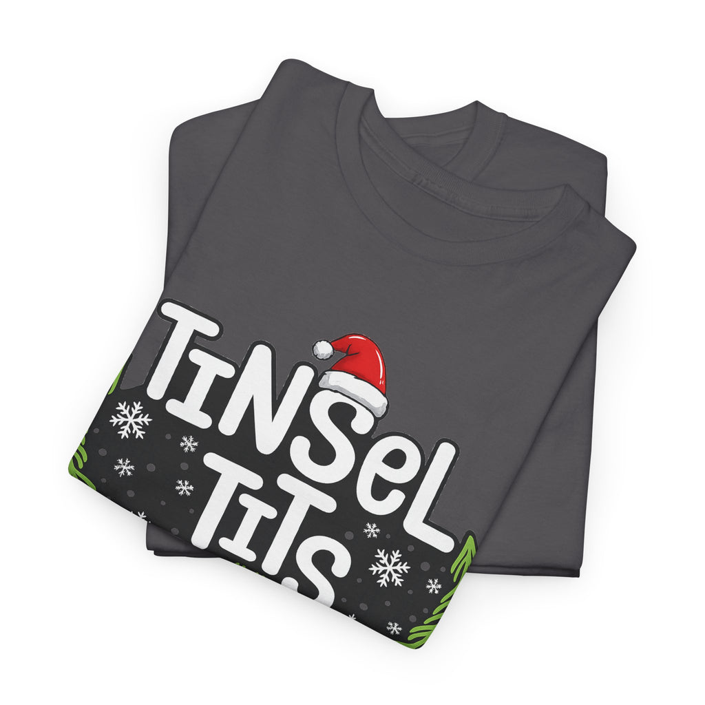 T-Shirt — "Tinsel Tits" Funny Christmas Wreath Holiday Tee