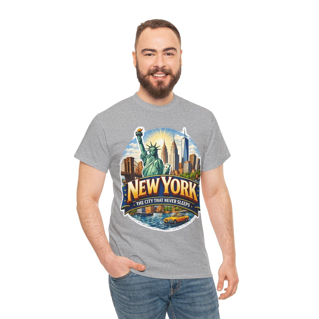 New York City T-Shirt - 'The City That Never Sleeps' Vintage Skyline Tee
