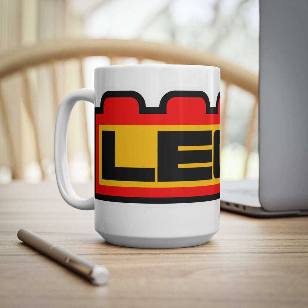 LEGO Logo Ceramic Coffee Mug — 11oz & 15oz Retro Brick Design
