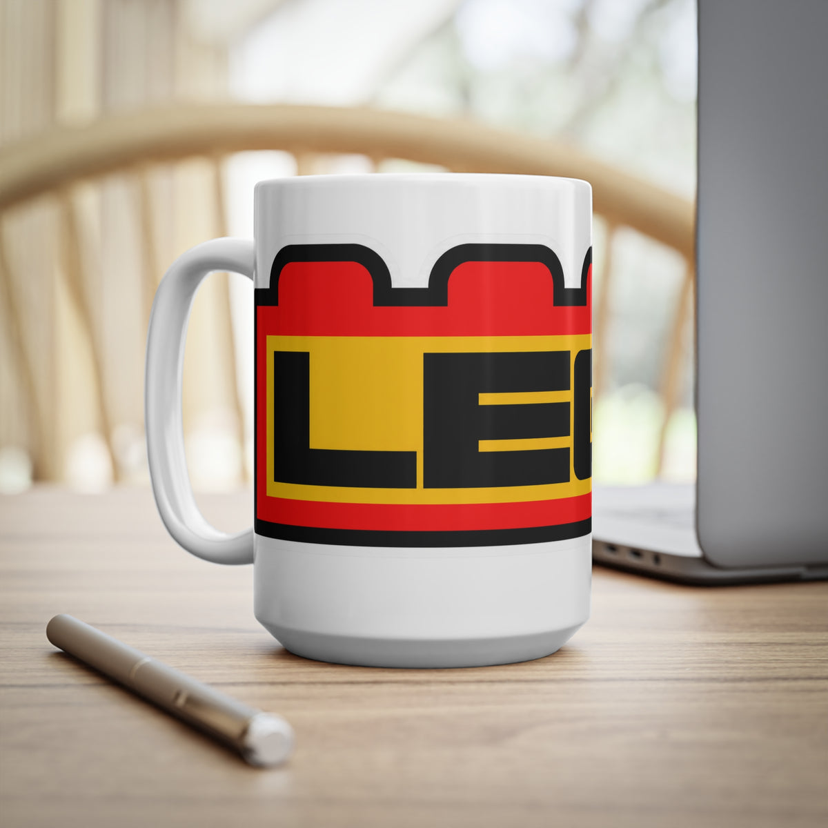 LEGO Logo Ceramic Coffee Mug — 11oz & 15oz Retro Brick Design