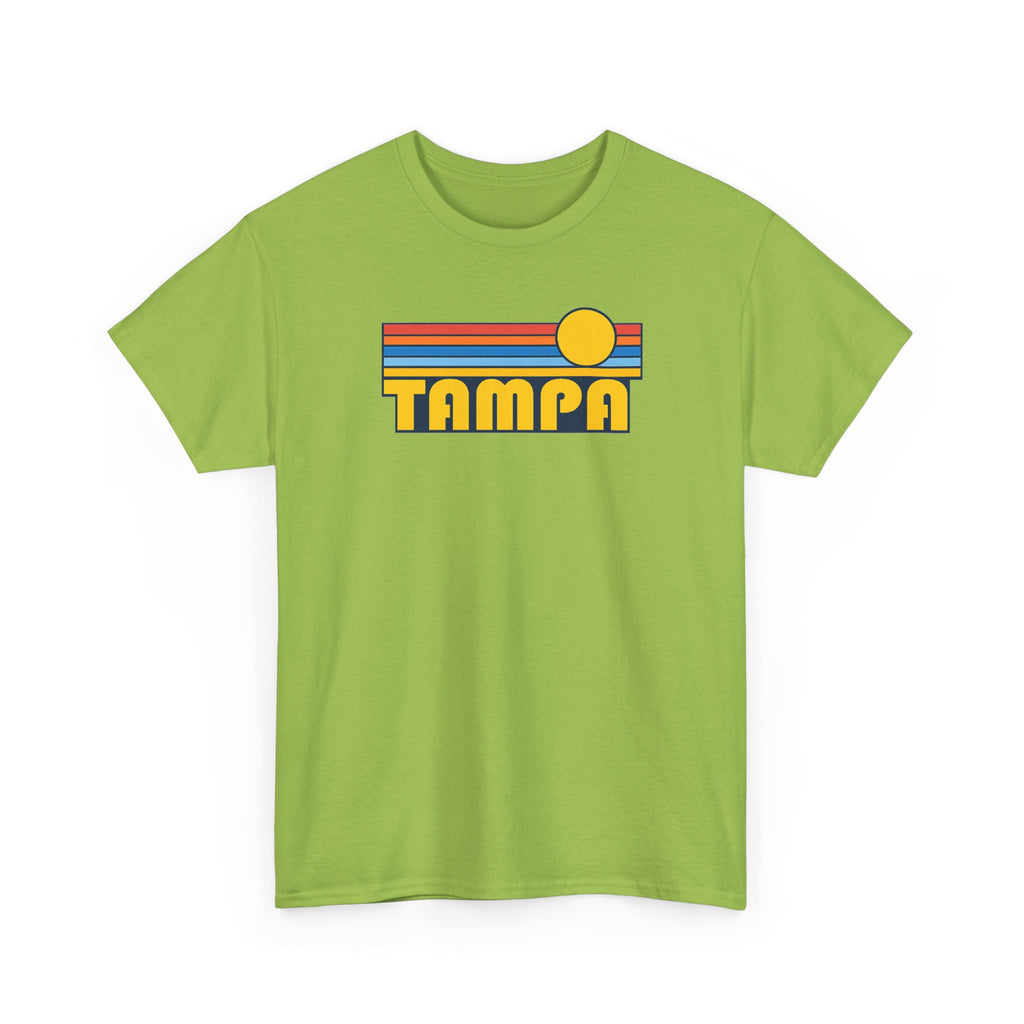Tampa Retro Sunset T-Shirt — Vintage 70s Striped Beach Tee