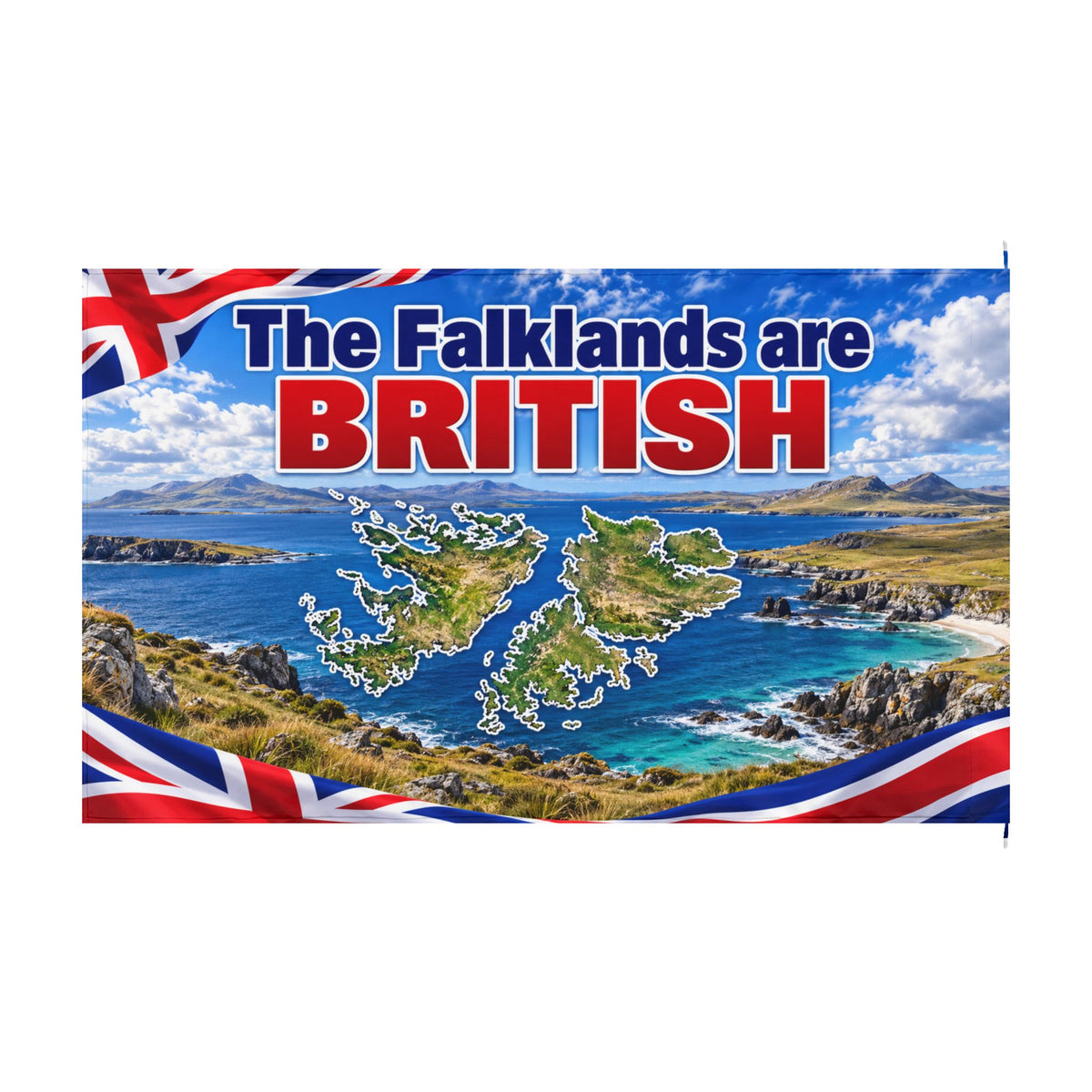 The Falklands Are British Double-Sided Flag — Patriotic UK Falkland Islands Banner