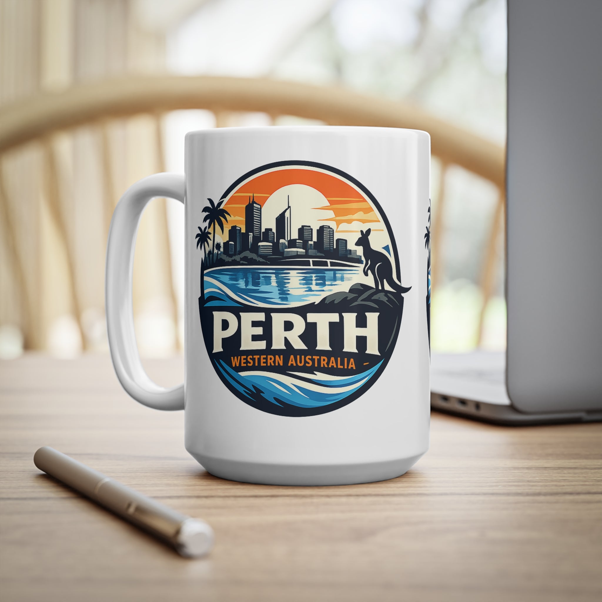 Perth Skyline Ceramic Mug — Western Australia Souvenir Coffee Cup (11oz & 15oz)