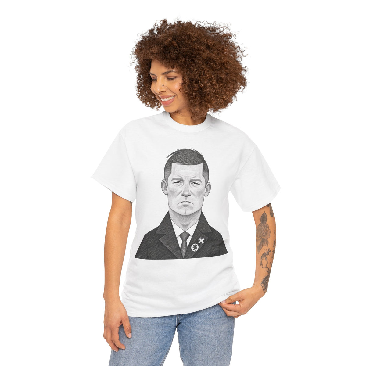 Sir Alex Ferguson Cotton T-Shirt — Vintage Stoic Portrait Shirt