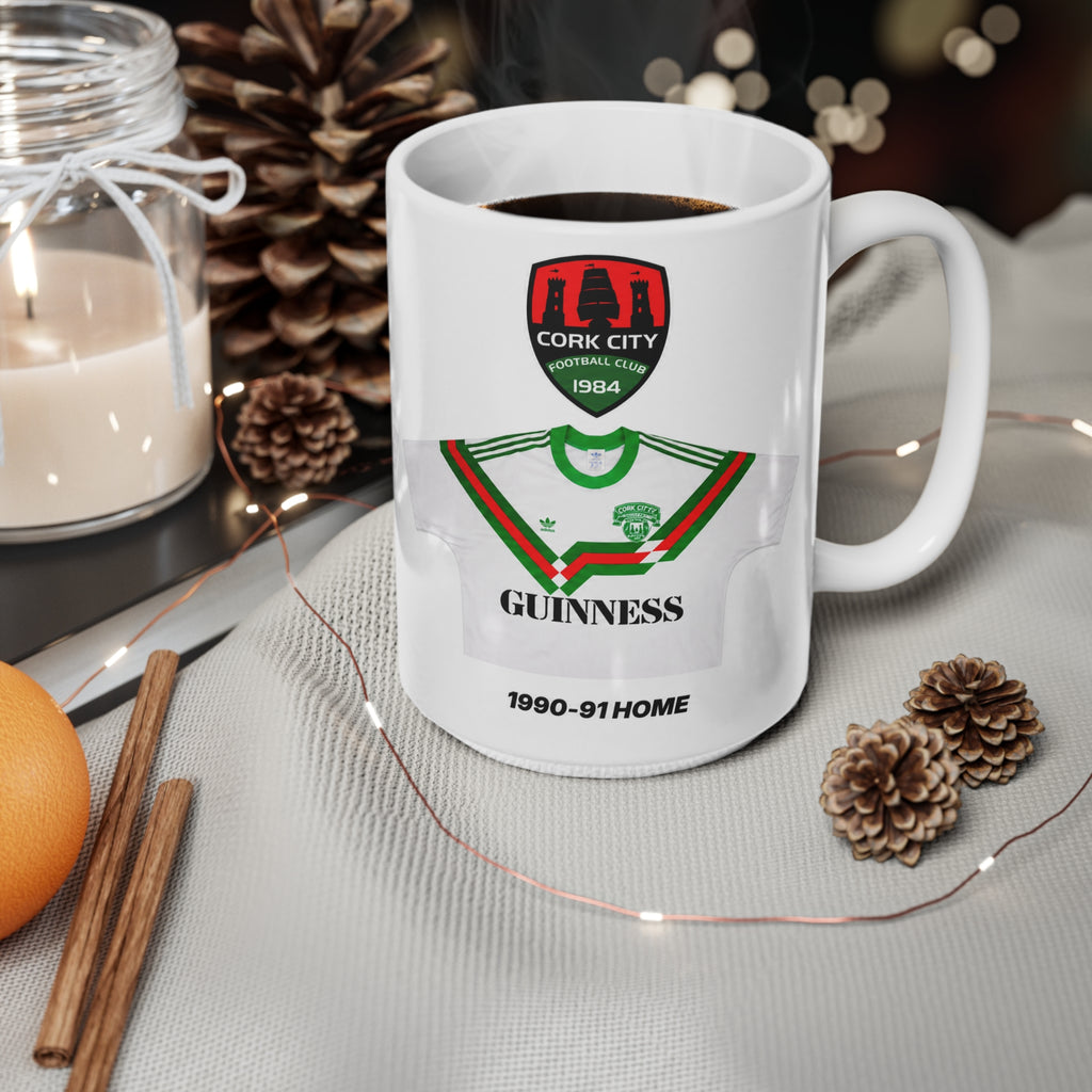 Cork City 1990-91 Home Jersey Mug — Guinness Ceramic Coffee Cup (11oz, 15oz)