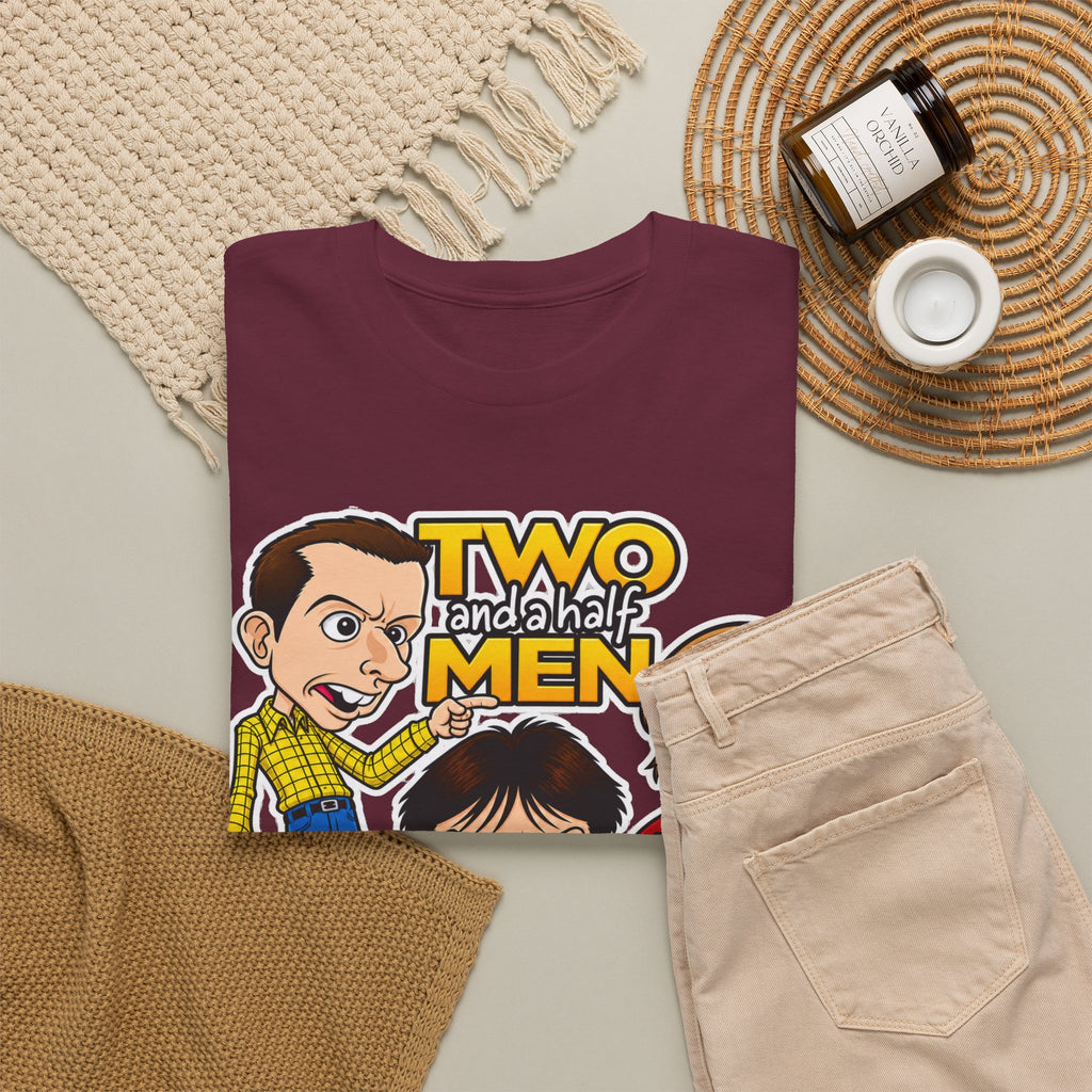 Two and a Half Men Inspired Cartoon Tee — Retro TV Comedy Graphic T-Shirt
