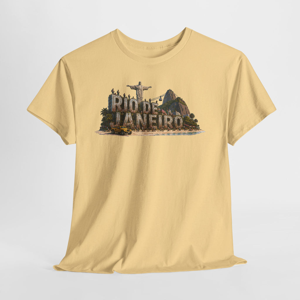 Rio de Janeiro Scenic T‑Shirt — Vintage Travel Tee with Christ the Redeemer Design
