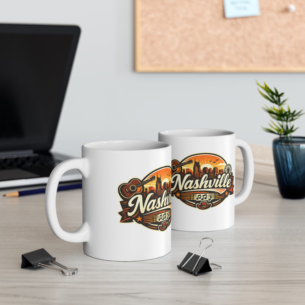 Nashville Ceramic Coffee Cups, 11oz, 15oz