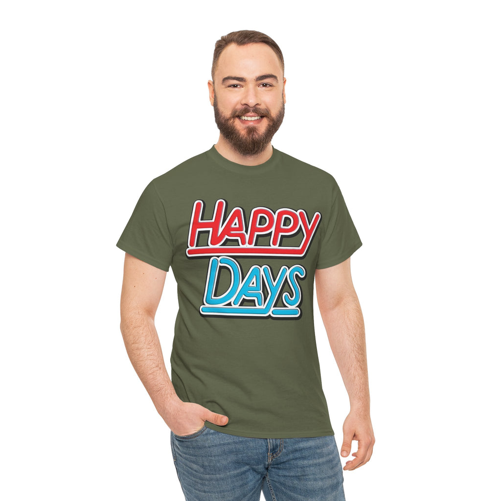 Happy Days T-Shirt — Retro Red & Blue Inspired Graphic Cotton T-shirt