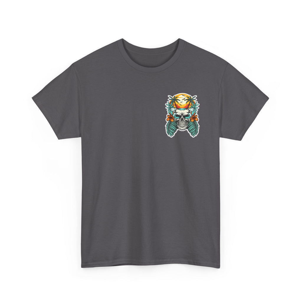 Tropical Skull Tee — Sunset Palm Beach Skull T-Shirt