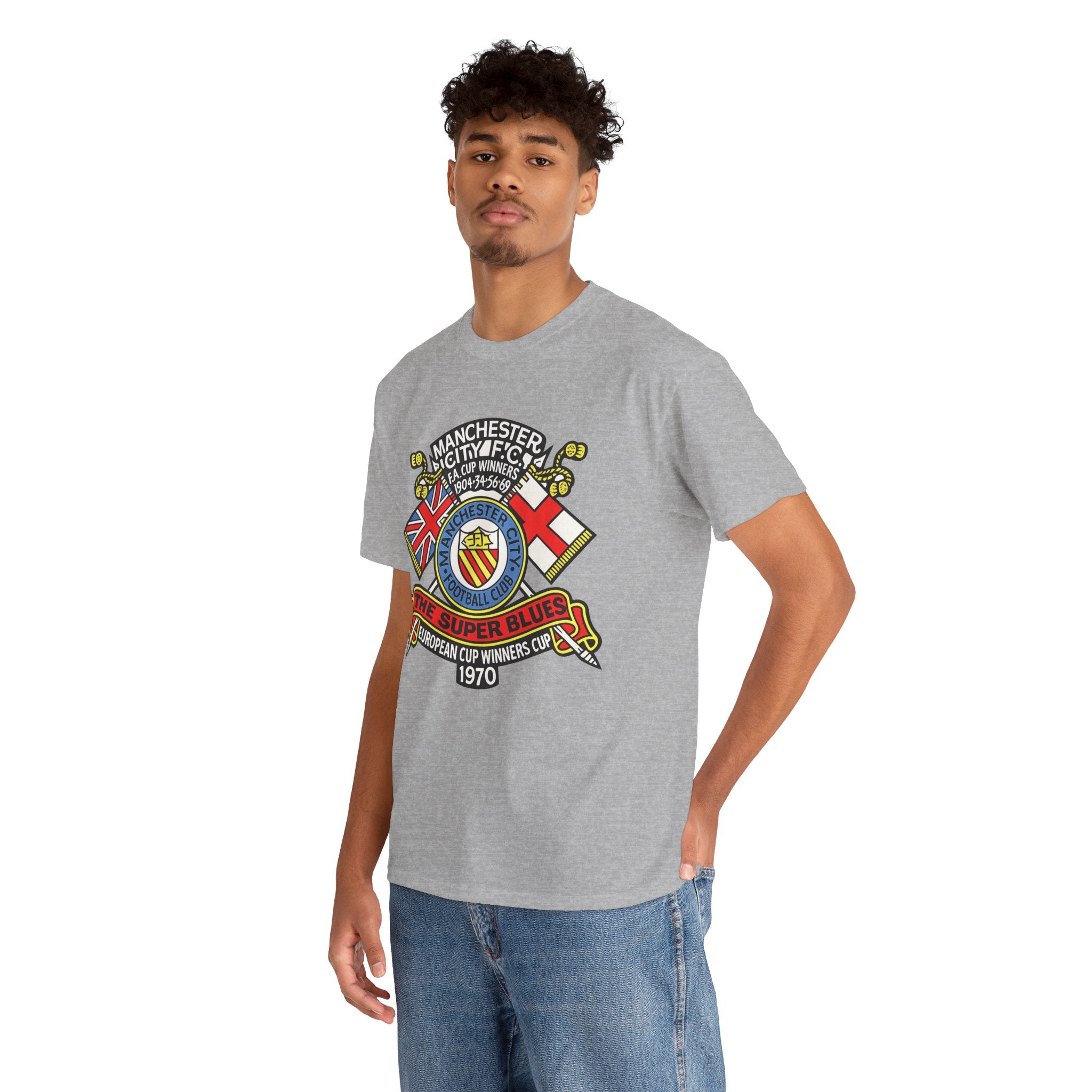 Manchester City Vintage Crest Tee — 'The Super Blues' 1970 European Cup Winners