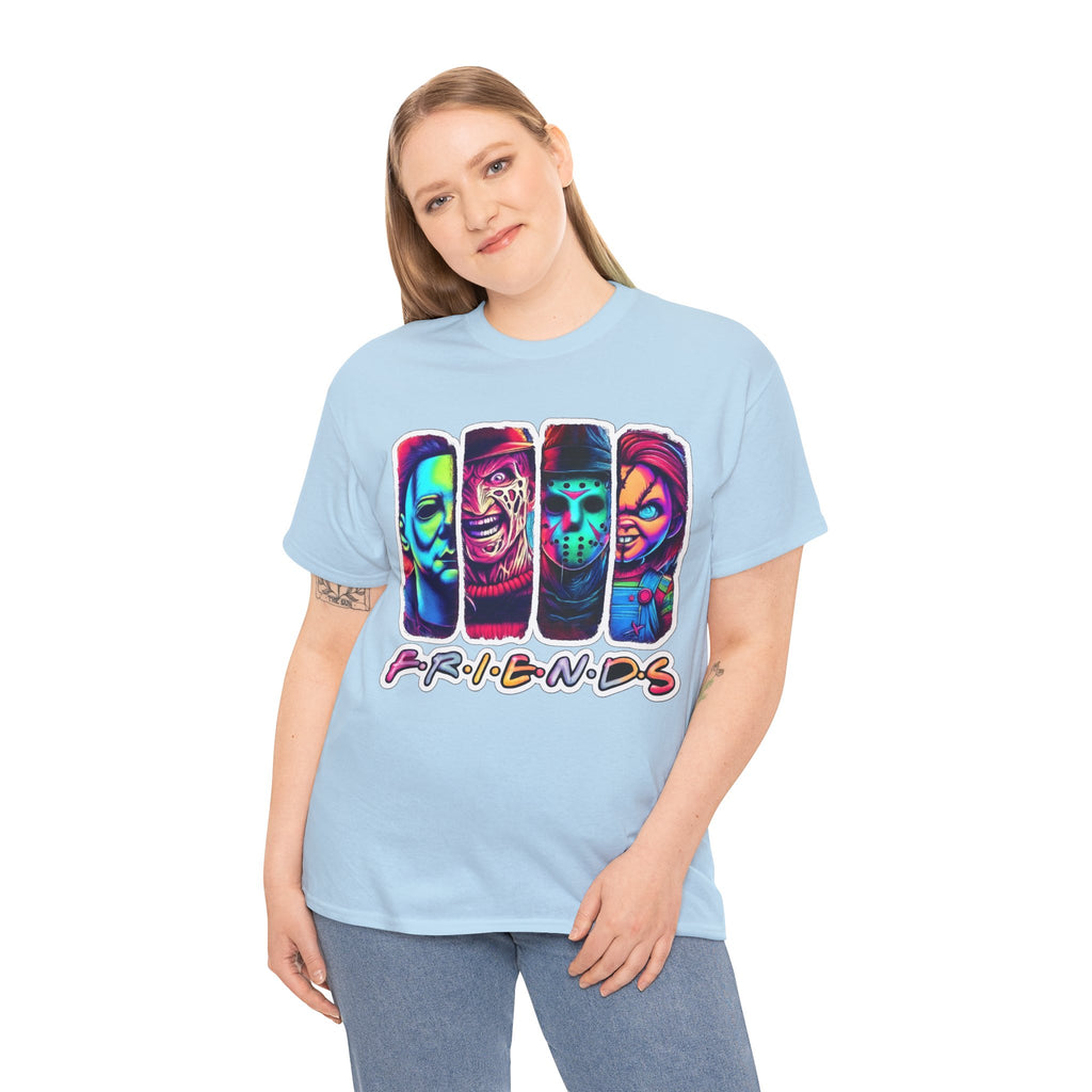 Halloween Horror Icons "Friends" T-Shirt — Neon Retro Slasher Tee
