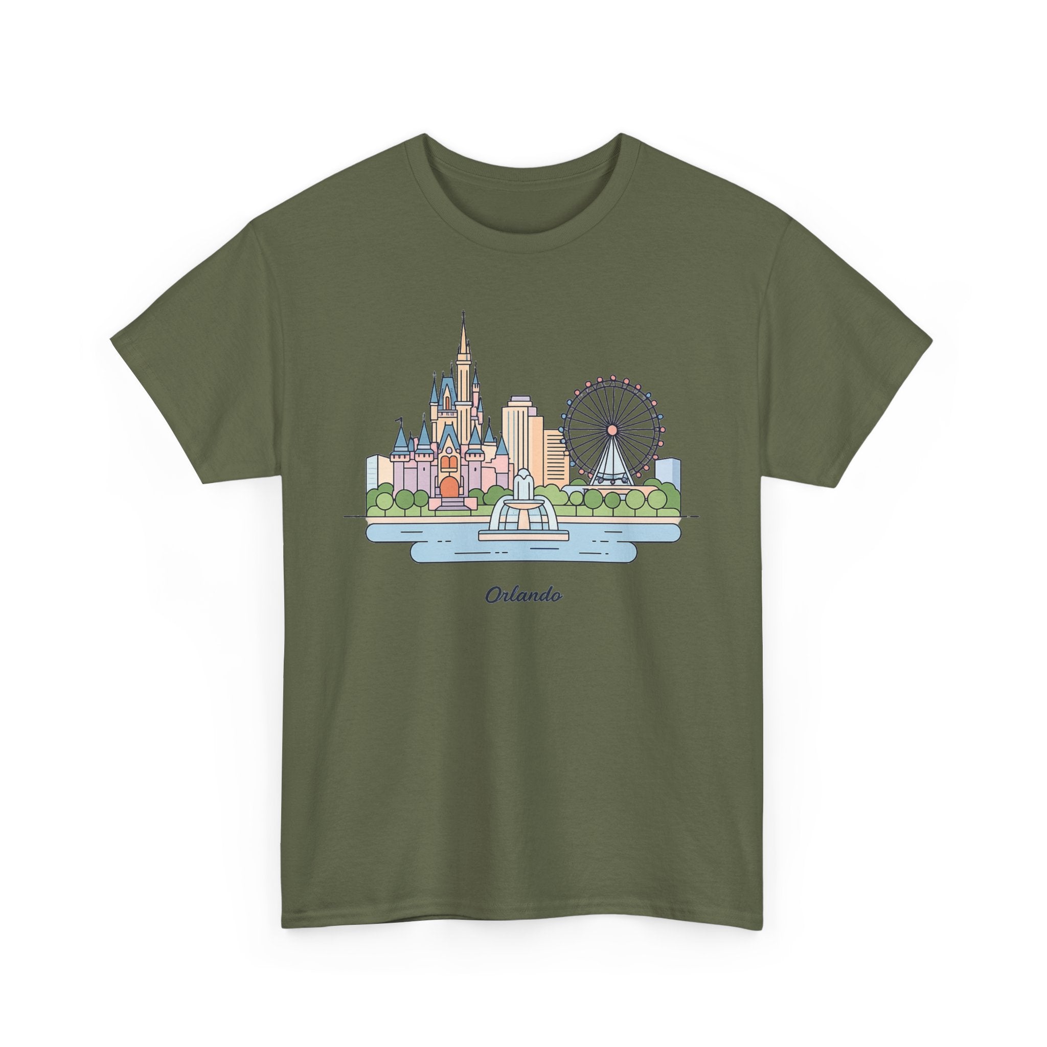 Orlando Skyline T-Shirt — Cute Cityscape Graphic Tee with 'Orlando' Text