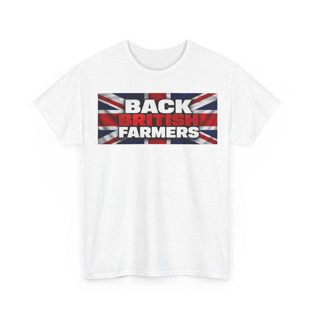 Back British Farmers T-Shirt — Union Jack Support Tee for UK Farmers