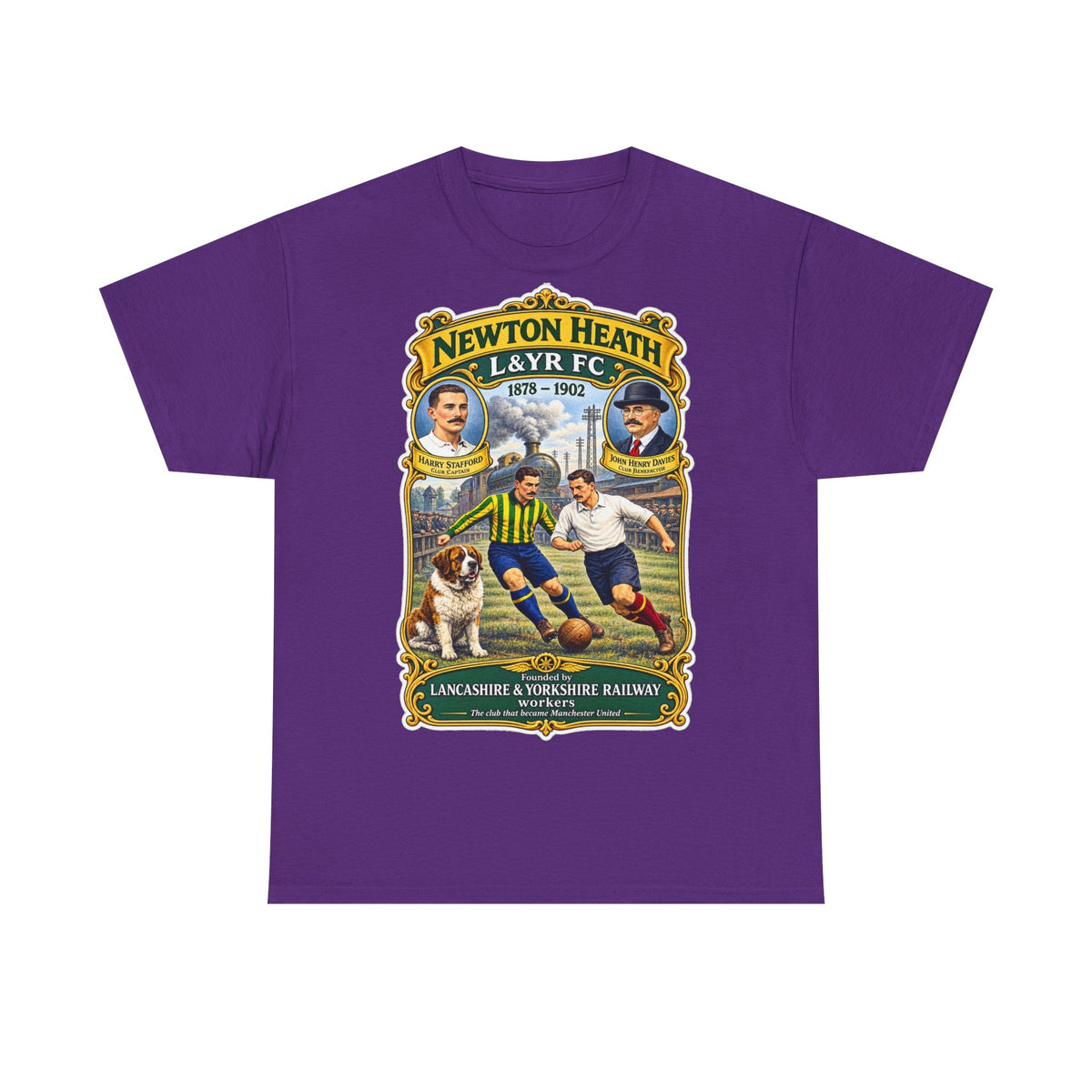 Newton Heath L&YR FC Vintage Football Tee — Lancashire & Yorkshire Railway Soccer Shirt