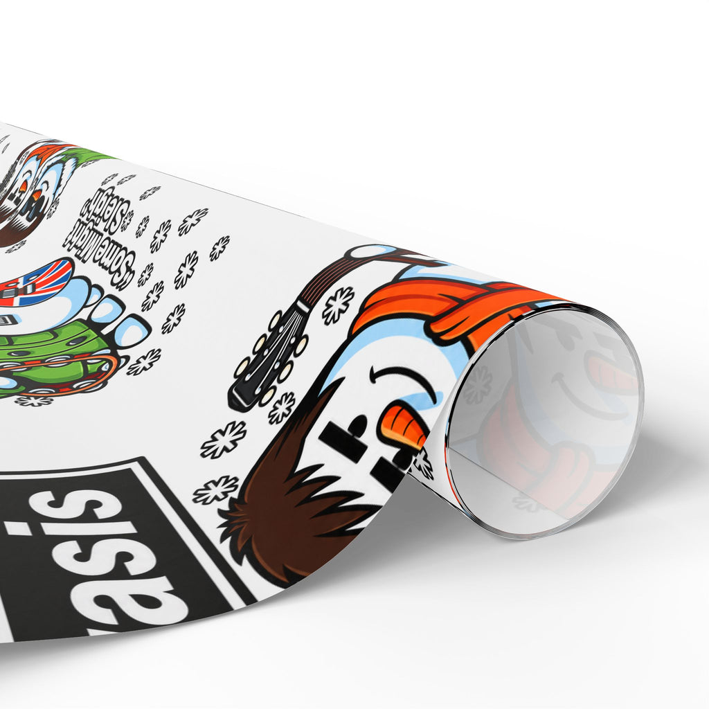 Snowasis #Oasis Inspired Holiday Wrapping Paper – Cute Snowman & Snowdog Pattern