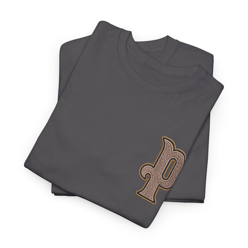 Retro 'p' Pep Inspired Manchester City Cotton Tee — Vintage Brown Monogram T-Shirt