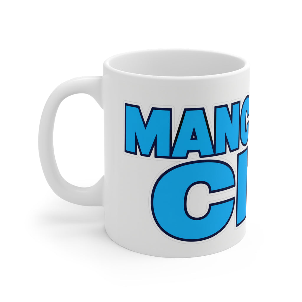 Manchester City Ceramic Coffee Mug - Bold Blue Football Fan Cup (11oz & 15oz)