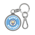 Manchester City Birthday Keyring Tag — "Happy Birthday" Manchester City Logo Keychain