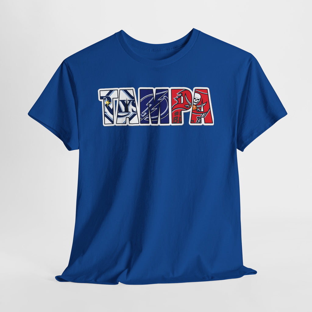 Tampa Block Letter Tee — Florida Flag Graphic T‑Shirt