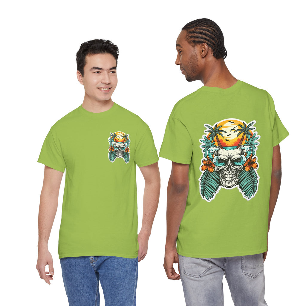 Tropical Skull Tee — Sunset Palm Beach Skull T-Shirt