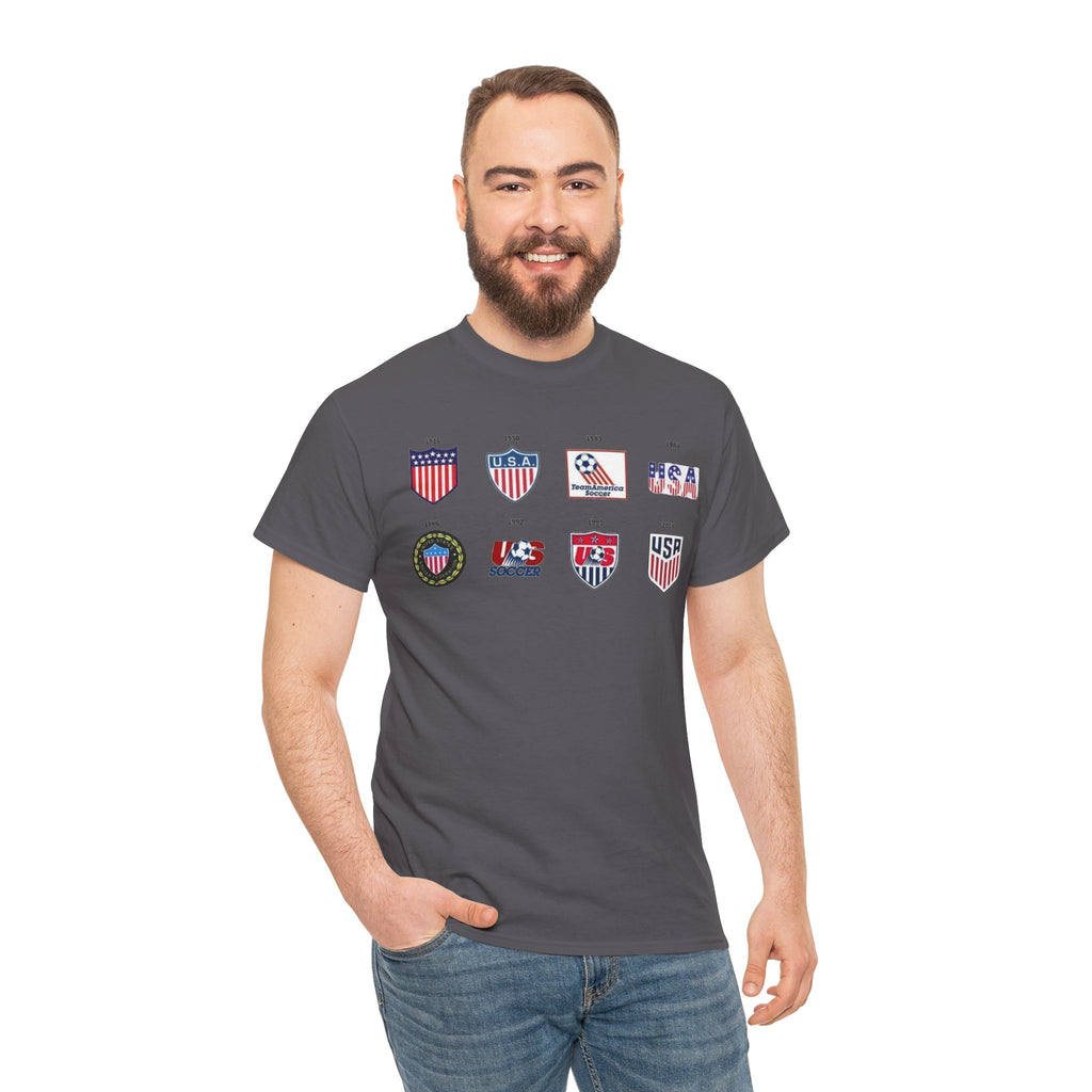 USA Soccer Logos Graphic Tee — Retro American Soccer Logo T‑Shirt