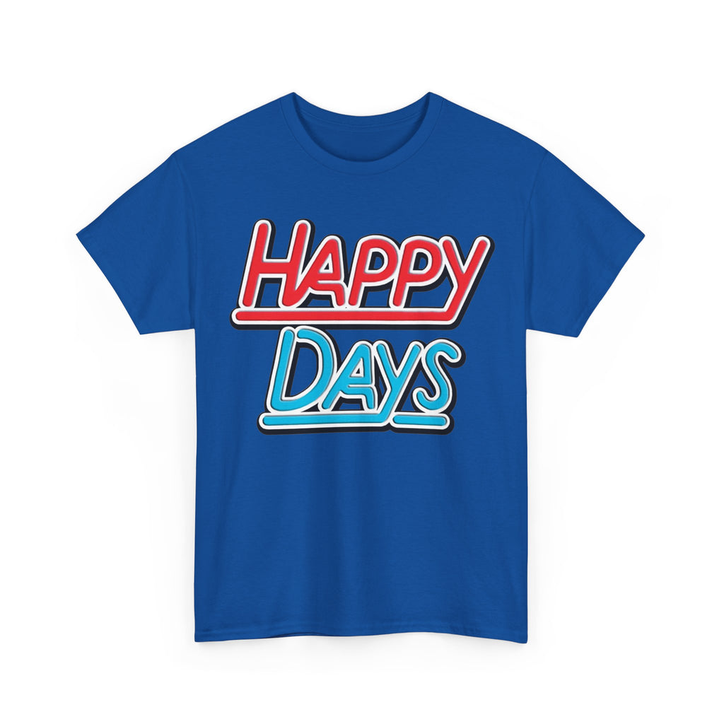 Happy Days T-Shirt — Retro Red & Blue Inspired Graphic Cotton T-shirt