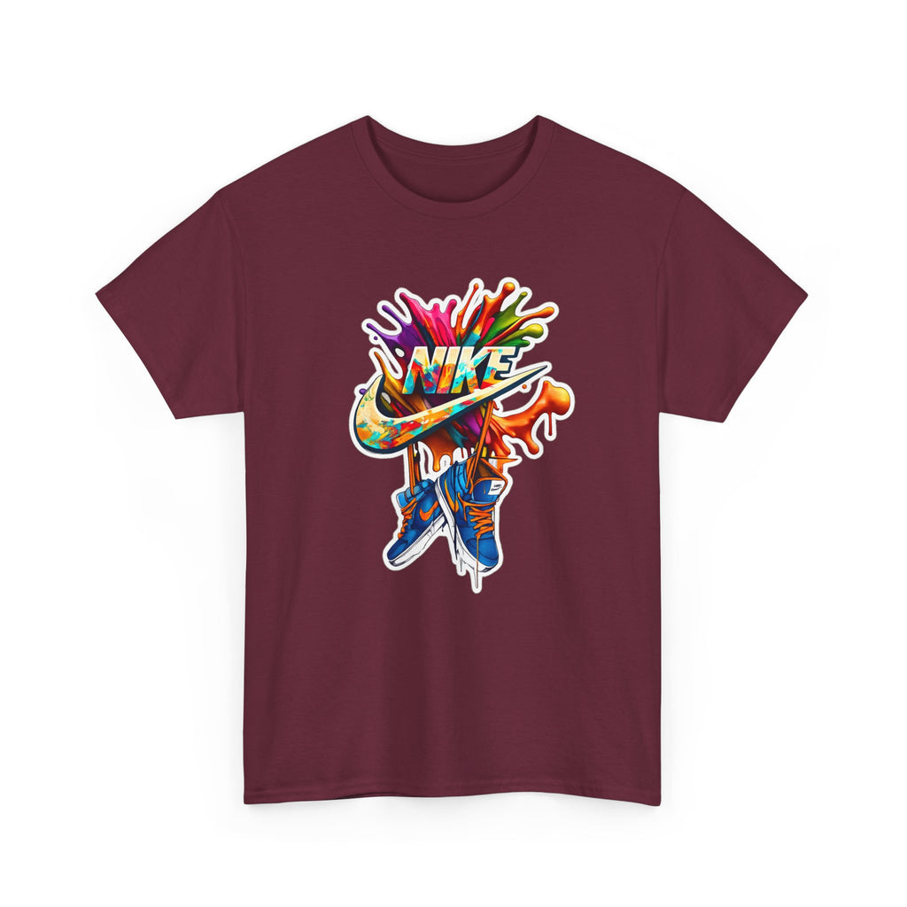 Nike Inspired Splash Graphic Tee — Colorful Sneaker Streetwear T-Shirt