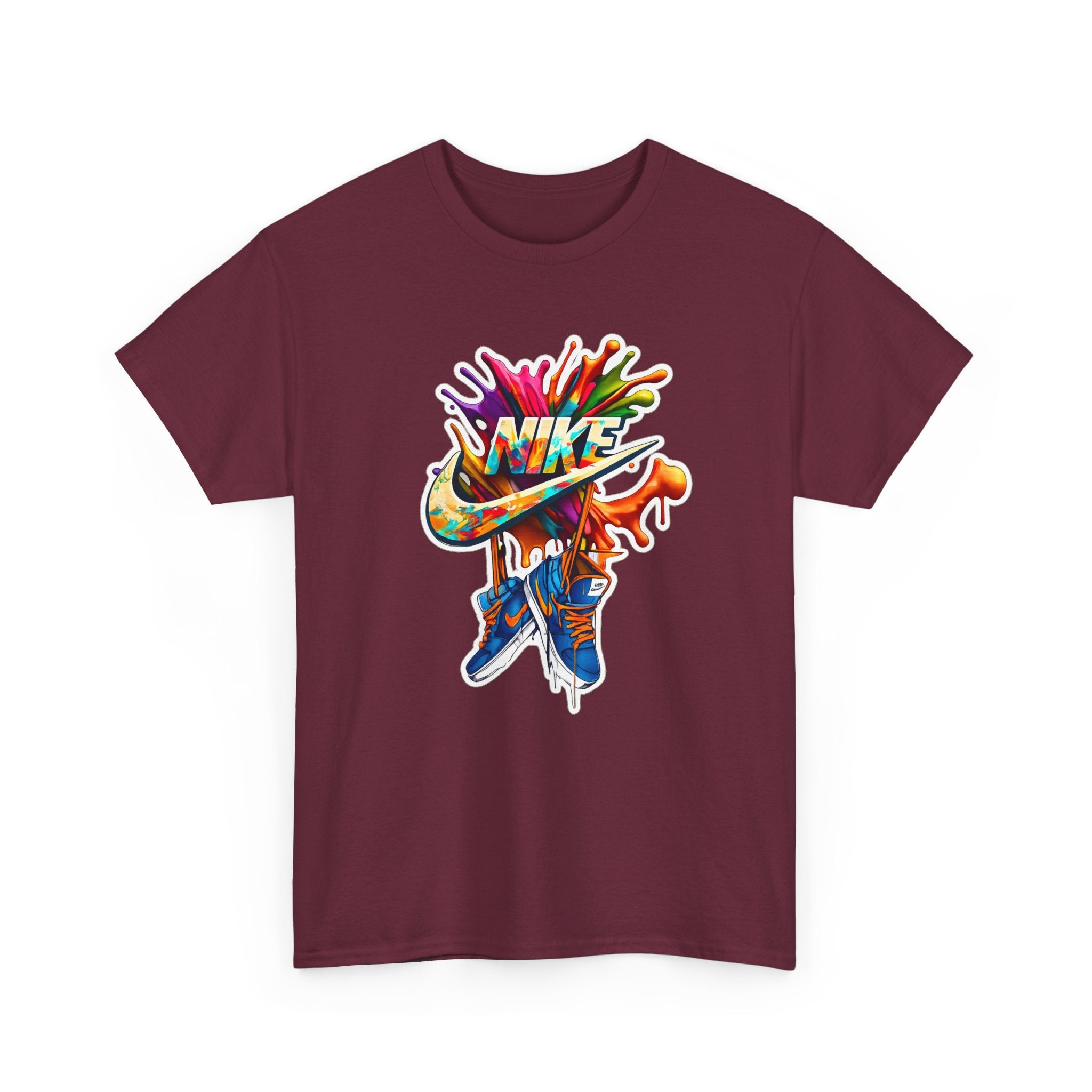 Nike Inspired Splash Graphic Tee — Colorful Sneaker Streetwear T-Shirt