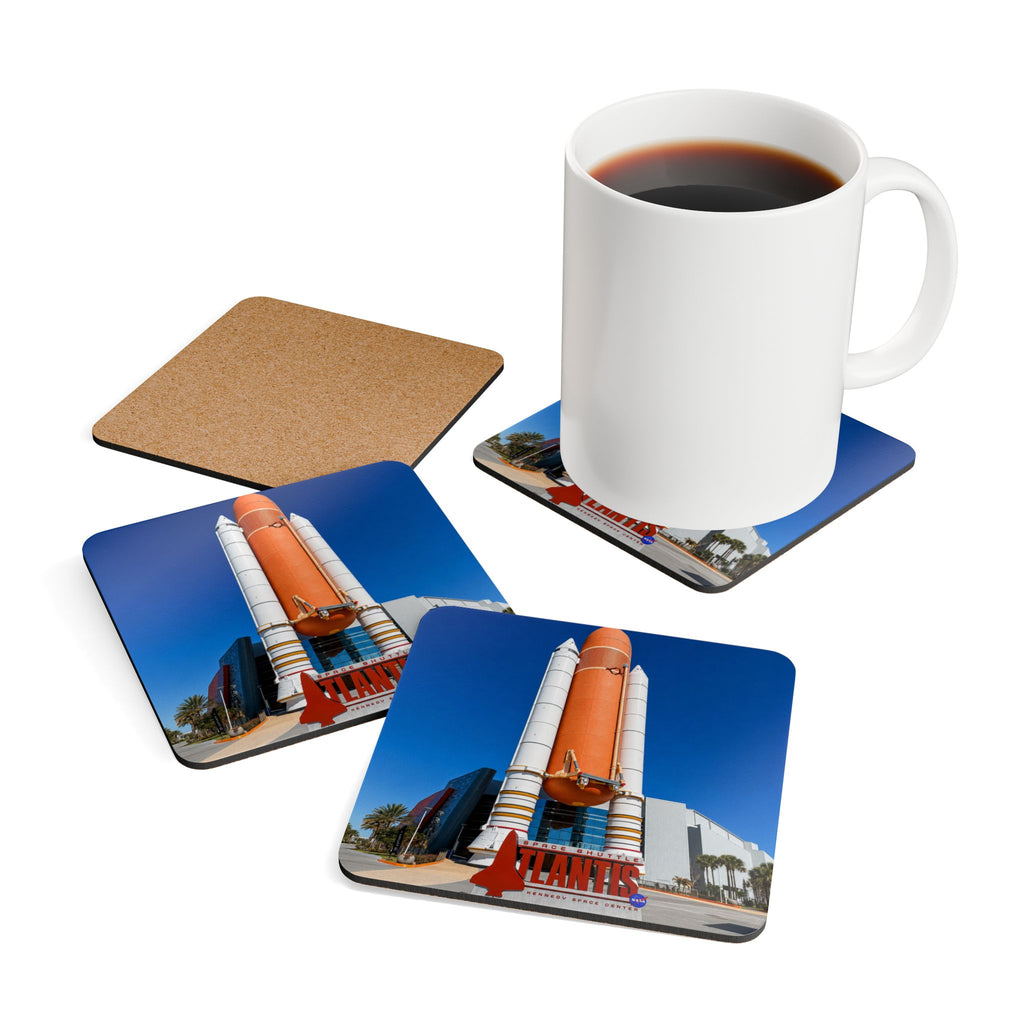Space Shuttle Atlantis Cork Coaster Set — Kennedy Space Center Souvenir