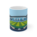 Manchester City Etihad Stadium Panorama Mug — Soccer Pitch Ceramic Coffee Cup (11oz & 15oz)