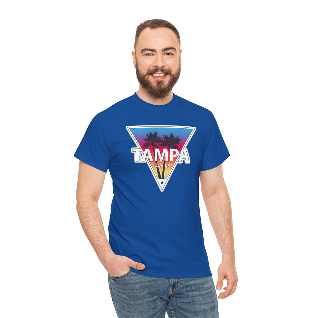 Tampa Retro Sunset Cotton T-Shirt