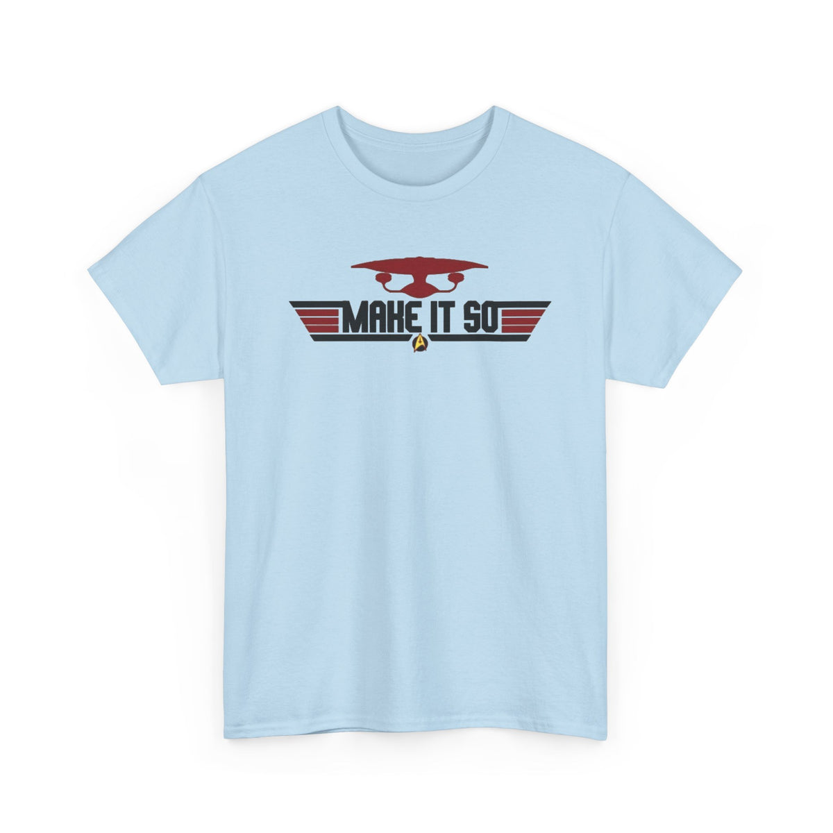 "Make It So" Sci‑Fi Graphic Tee — Retro Starship Emblem T-Shirt