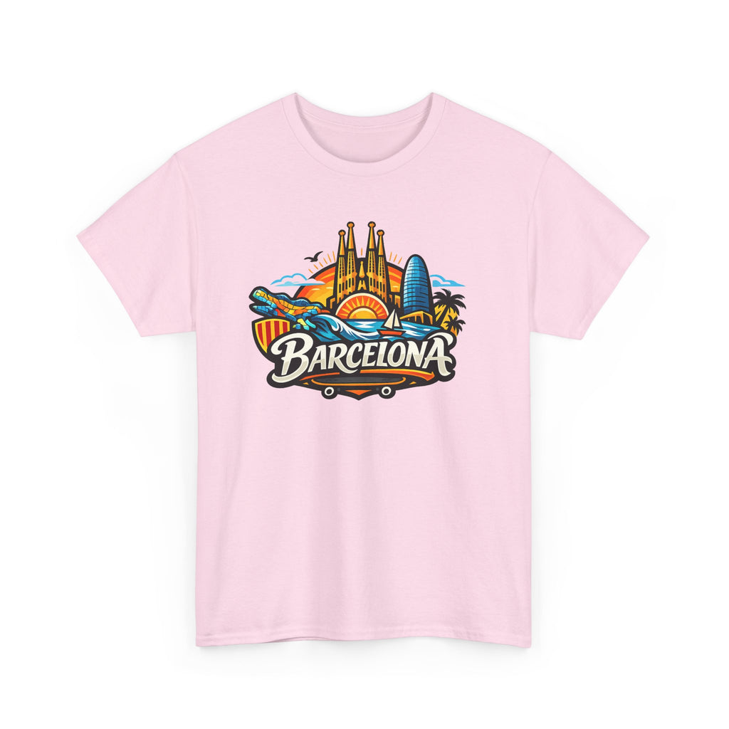 Barcelona Skyline Graphic Tee — Colorful Travel Souvenir T-Shirt