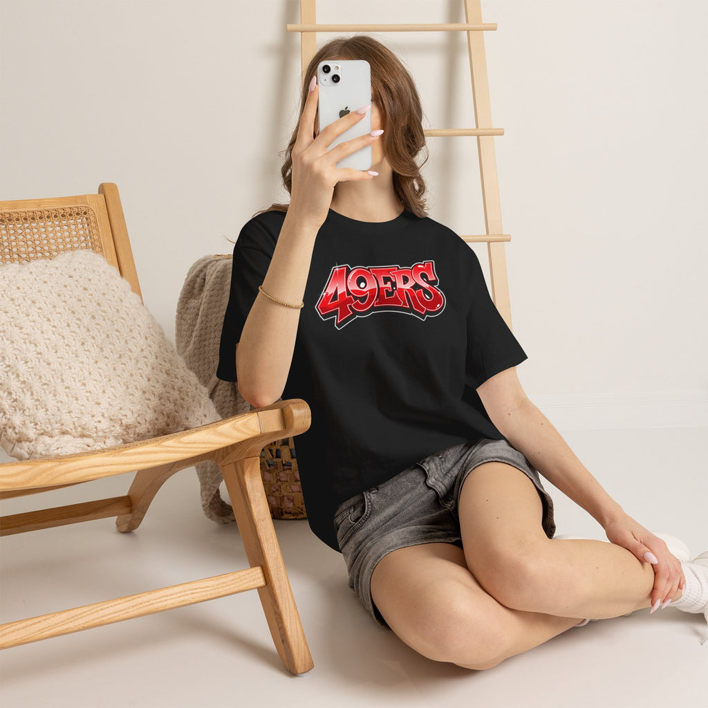 T-Shirt — '49ERS' Red Graffiti Sports Logo Tee