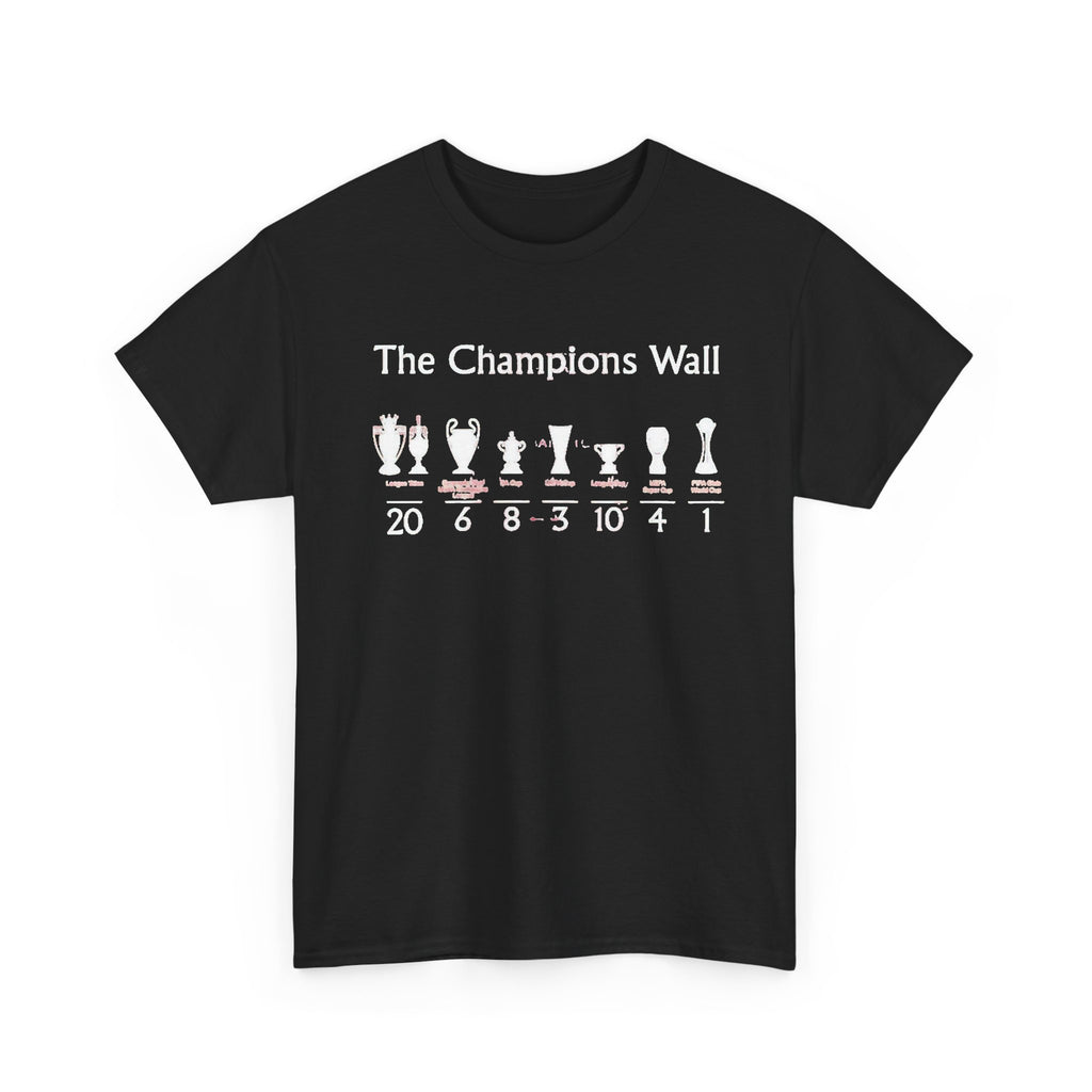 Liverpool The Champions Wall T-Shirt – Soccer/Football Trophy Timeline Tee