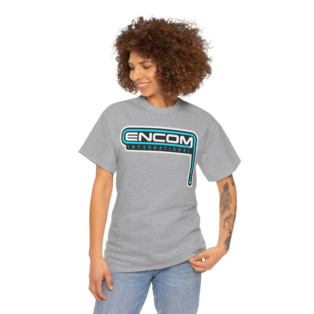 ENCOM International Logo Cotton T-Shirt — Retro Tech Gaming Tee