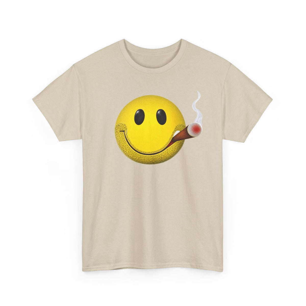 Smoking Happy Face Cigar Unisex Heavy Cotton Tee