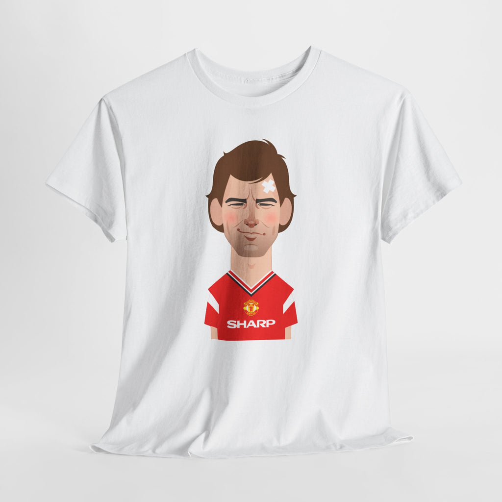 Bryan Robson Manchester United Legend Portrait Cotton T-Shirt