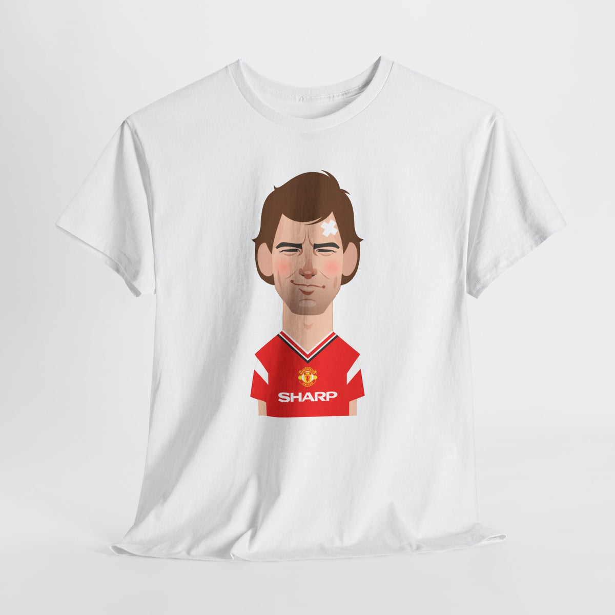 Bryan Robson Manchester United Legend Portrait Cotton T-Shirt